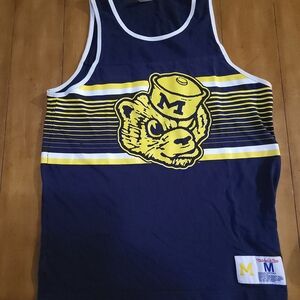 Mitchell & Ness Navy and Yellow Michigan Graphic Tank Top